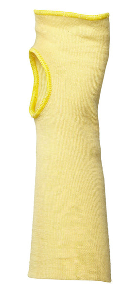 Yellow 10-inch Ansell HyFlex 70-110 cut resistant Kevlar sleeve.