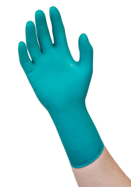 Ansell Microflex 93-260 green chemical resistant disposable glove.
