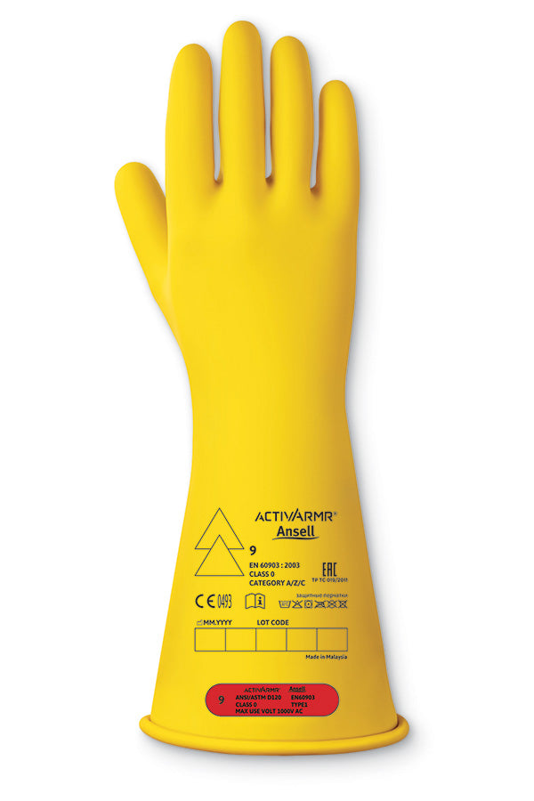 Ansell Low Voltage Electr Insulating Gloves (Class 0) 14