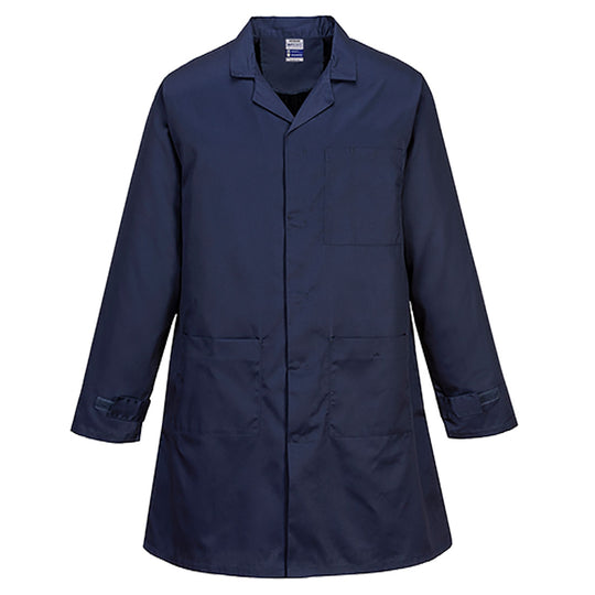 Portwest Anti-Static ESD Coat AS10 in navy. For static control.