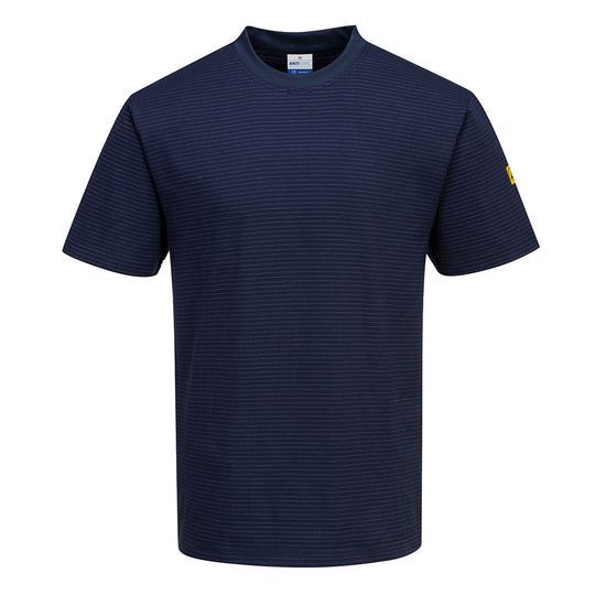 Portwest Anti-Static ESD T-Shirt AS20 in navy. ESD safe.