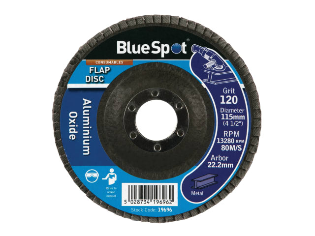 BlueSpot Tools Sanding Flap Disc 115mm 120 Grit