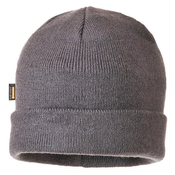 Grey Portwest Knit Hat (B013) featuring a warm Insulatex lining.