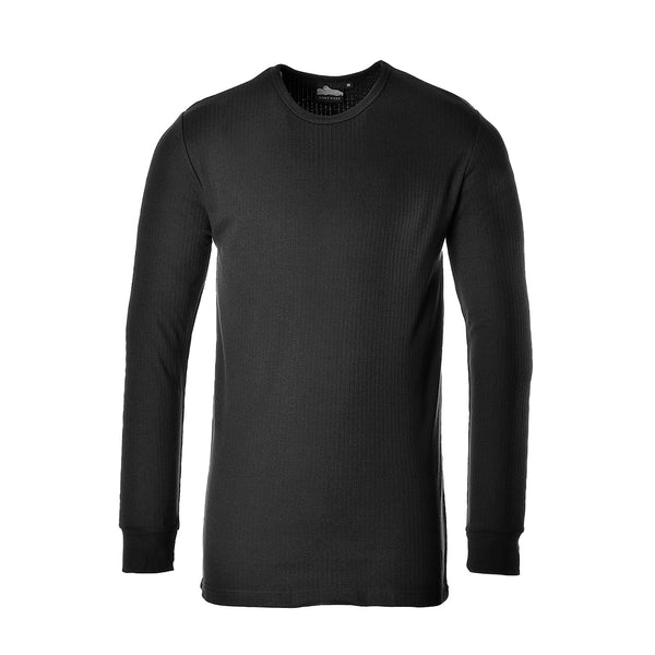 Portwest thermal long‑sleeve T‑shirt in black for cold weather