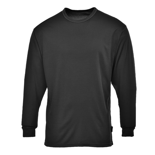 Black long-sleeve Portwest Thermal Baselayer Top (B133).