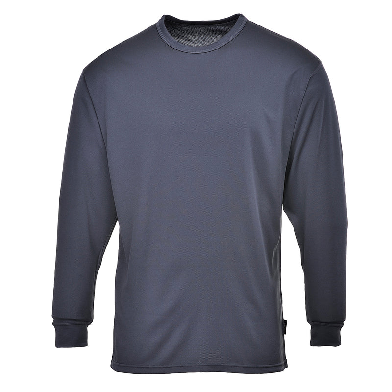 Charcoal grey Portwest Thermal Baselayer Top (B133) with long sleeves.