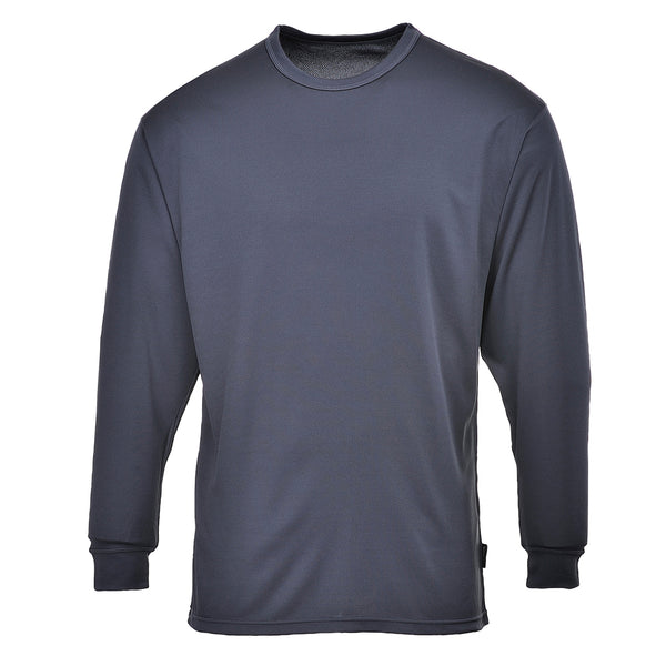 Charcoal grey Portwest Thermal Baselayer Top (B133) with long sleeves.