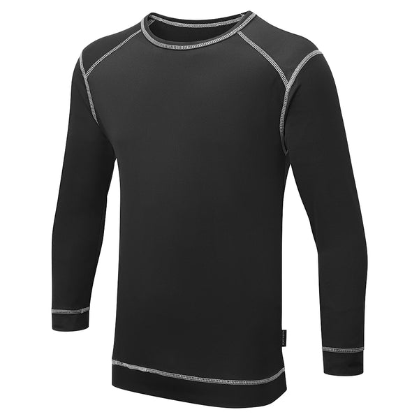 Black Portwest Base Pro Antibacterial Top (B153) with long sleeves.