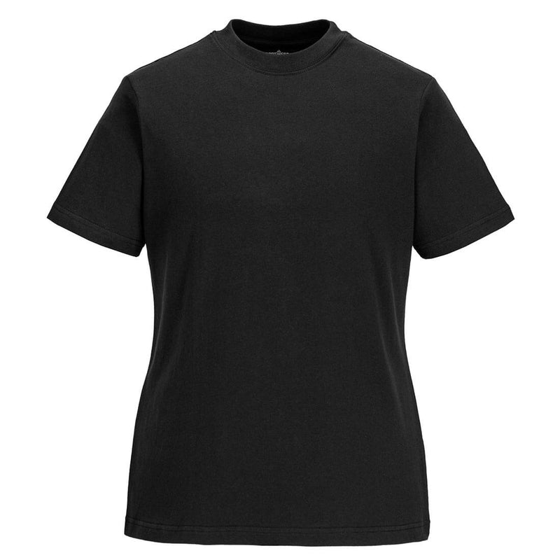 Black Portwest Women's T-Shirt B192 with a classic fit, displayed on a mannequin.