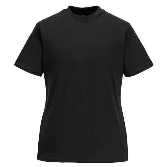 Black Portwest Women's T-Shirt B192 with a classic fit, displayed on a mannequin.