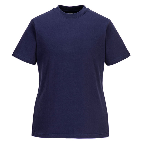 Navy blue version of the Portwest Women's T-Shirt B192, shown from the front.