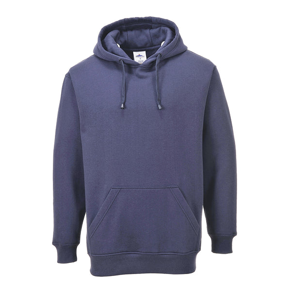 Comfortable and durable Portwest Roma Hoodie B302 shown in a versatile navy blue.