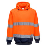 Portwest Hi-Vis Contrast Hoodie - Orange/Yellow - B316 - thumbnail 1