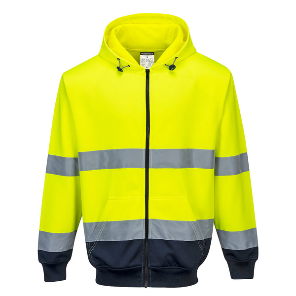 Portwest Hi-Vis Contrast Zipped Hoodie