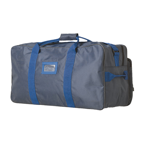 Navy blue Portwest B900 holdall bag with durable straps and side pocket.