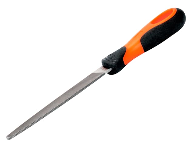 Bahco Ergo flat file with a tapered edge and a comfortable two-component handle.