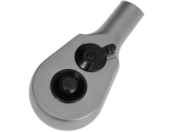 Close-up of the head of the Bahco SBS81 ratchet, showing the 1/2-inch square drive.