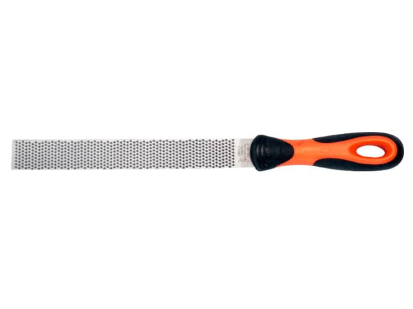 Detailed view of the dual-purpose teeth on the Bahco 2-in-1 homeowners file.
