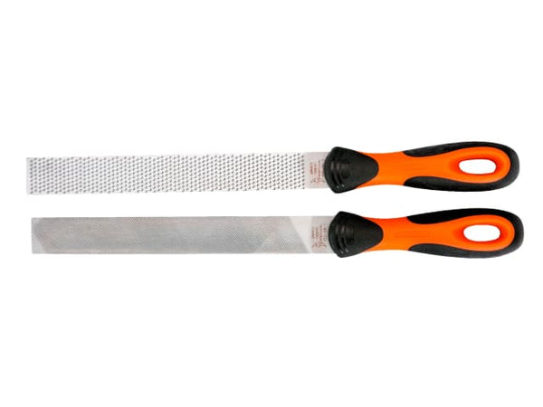 A clear view of both files included in the Bahco 4-in-2 Ergo homeowners set.