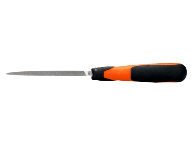 Profile view showcasing the three-sided, tapered shape of the Bahco Ergo file.