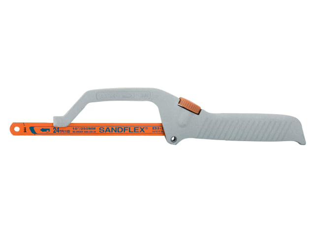 Bahco 208 Mini Saw, 250mm, with a bright orange handle and a compact metal frame.