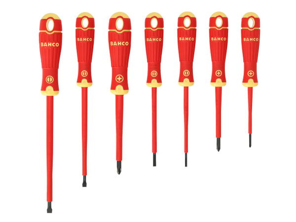 A BahcoFit B220.007 7-piece insulated screwdriver set with assorted tips.