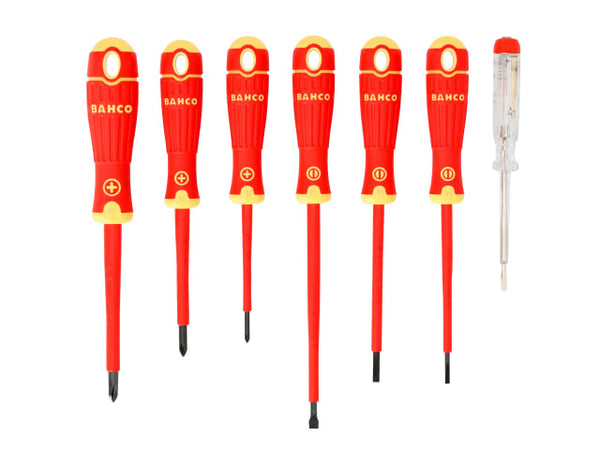 BahcoFit B220.027 7-piece VDE insulated set including various Torx screwdrivers.