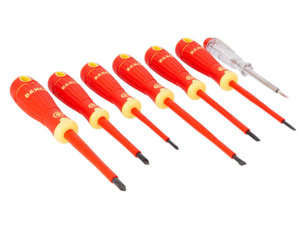 A look at the seven insulated Torx screwdrivers in the BahcoFit B220.027 set.