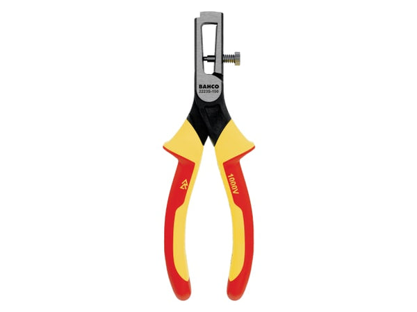 A close view of the precision stripping holes on the Bahco Ergo insulated pliers.