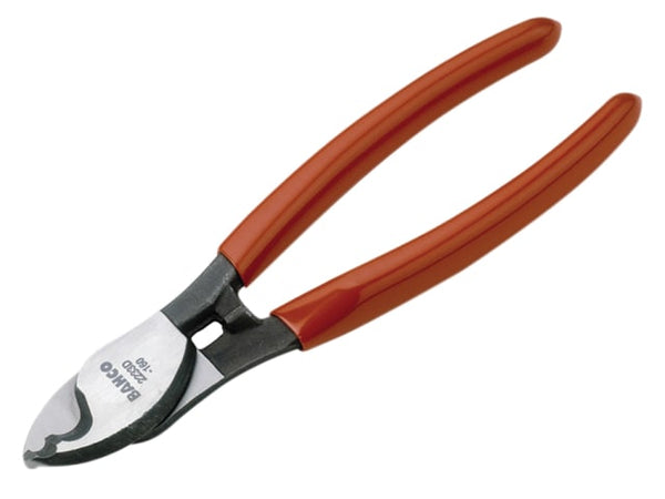 Bahco 2233 series heavy-duty cable cutter and stripper with comfortable red plastic handles.