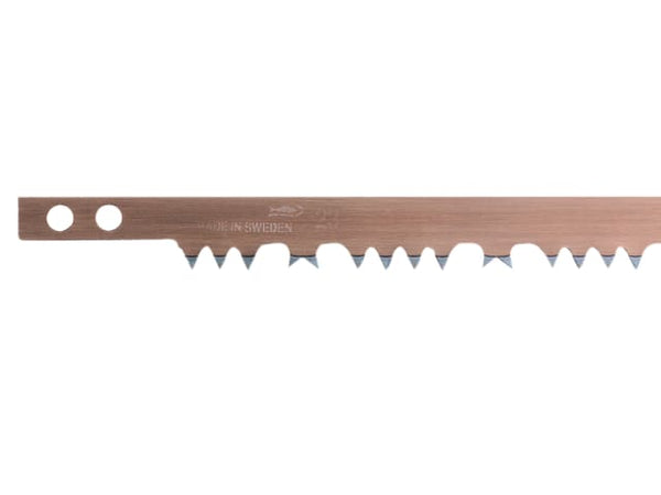 A Bahco 23 series raker tooth bowsaw blade designed for cutting dry wood.