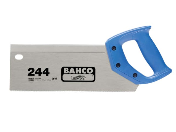 A Bahco 244-12-TEN tenon saw with a 12-inch blade, 13 TPI, and a black handle.