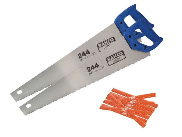 Bahco 244 hardpoint handsaw with a pen-style handle for detailed cutting work.