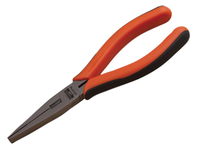 Bahco 2471G flat nose pliers, 160mm, with orange and black comfort grips.