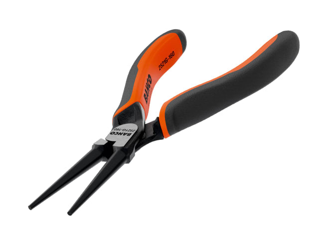 Bahco 2521G Ergo round nose pliers and their ergonomic handles.