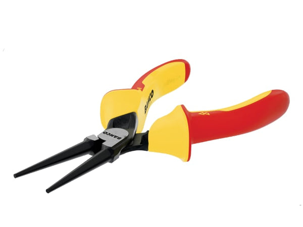Cone-shaped tips on the Bahco insulated round nose pliers.