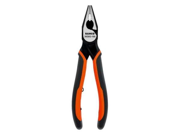 Close-up of the gripping jaws and cutting edge on the Bahco 2628G Ergo pliers.