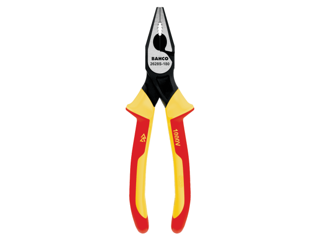 160mm Bahco Ergo insulated combination pliers and their safety grips.