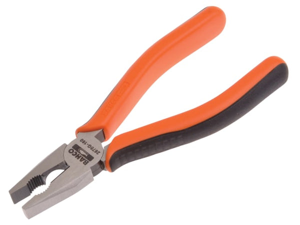 Bahco 2678G series combination pliers with black and orange comfort grips.