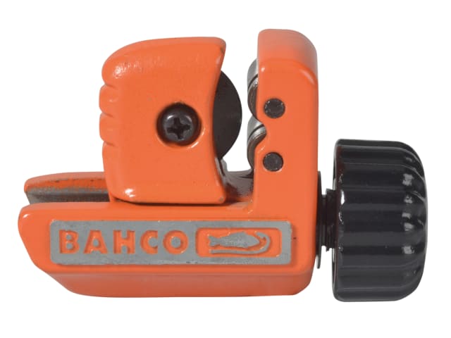 The Bahco 301-22 tube cutter shown in action on a copper pipe.
