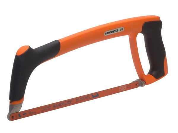 Blade tensioning system on the Bahco 319 hacksaw frame.