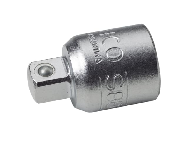 A durable Bahco drive adaptor, converting 3/8-inch to 1/4-inch, with a high-quality chrome plating.