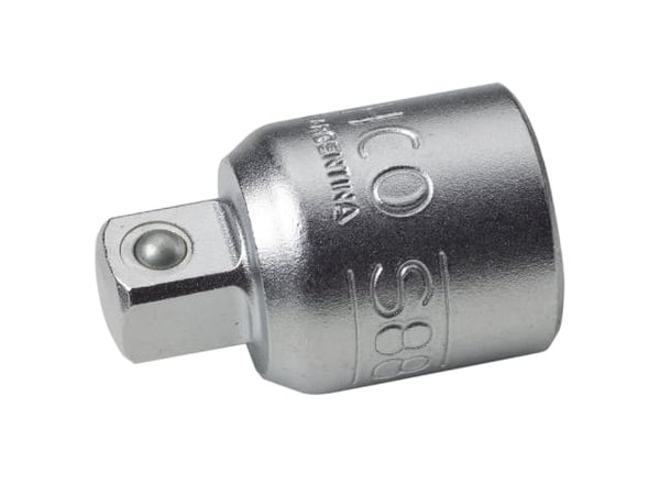 A durable Bahco drive adaptor, converting 3/8-inch to 1/4-inch, with a high-quality chrome plating.