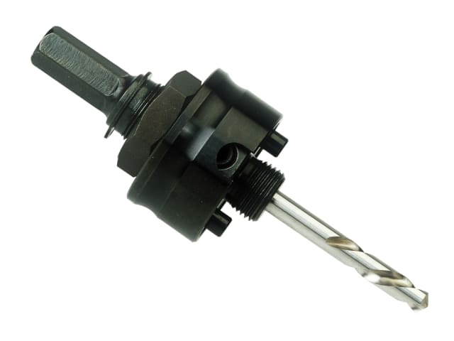 Bahco 11152 arbor with an 11mm shank and pilot drill for holesaws from 32-210mm.