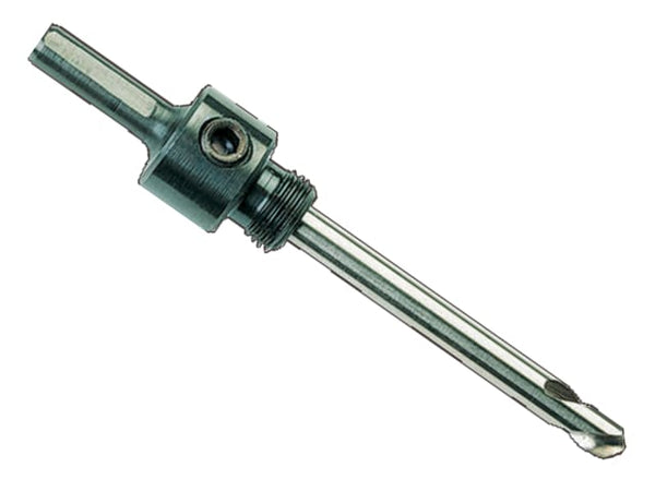 A Bahco 730 arbor with a 6.4mm tri-shank for secure gripping in 14-30mm holesaws.