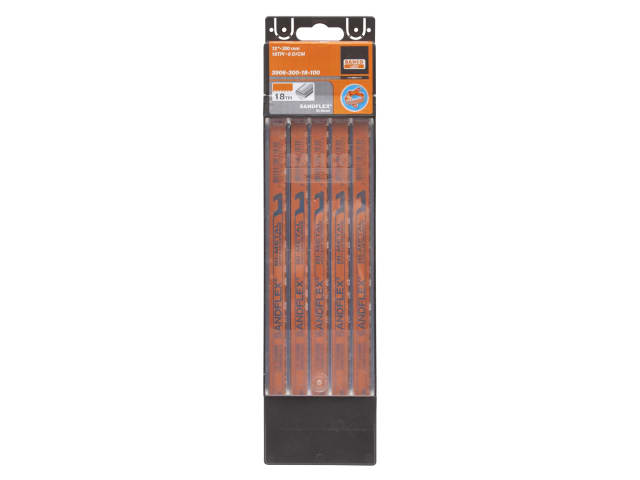 A Bahco 3906 Sandflex bi-metal hacksaw blade with 14 TPI for cutting various metals.