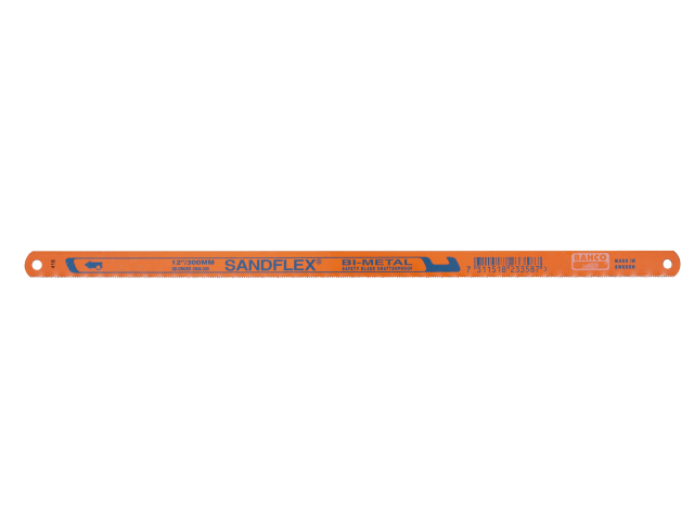 A 10-pack of Bahco 3906 Sandflex hacksaw blades with 32 TPI for extra fine cuts in metal.