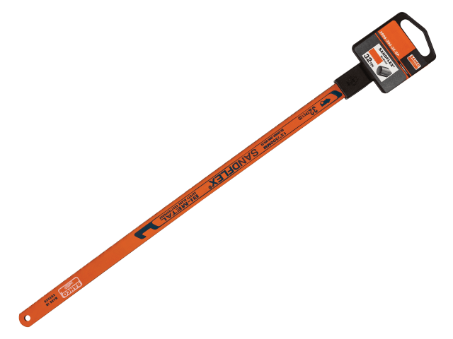 A 5-pack of Bahco 3906 Sandflex hacksaw blades, 32 TPI, designed for precision cutting tasks.