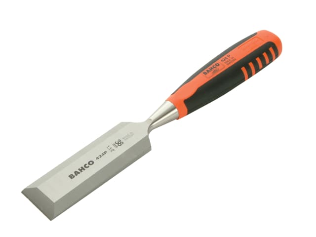 A Bahco 424-P series 38mm bevel edge chisel with a wide, precision-ground blade.