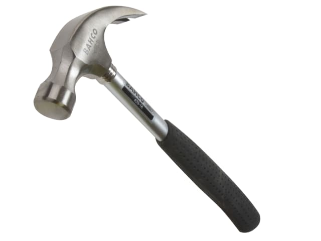 A Bahco 429 claw hammer with a 16oz head and a one-piece forged steel construction for durability.
